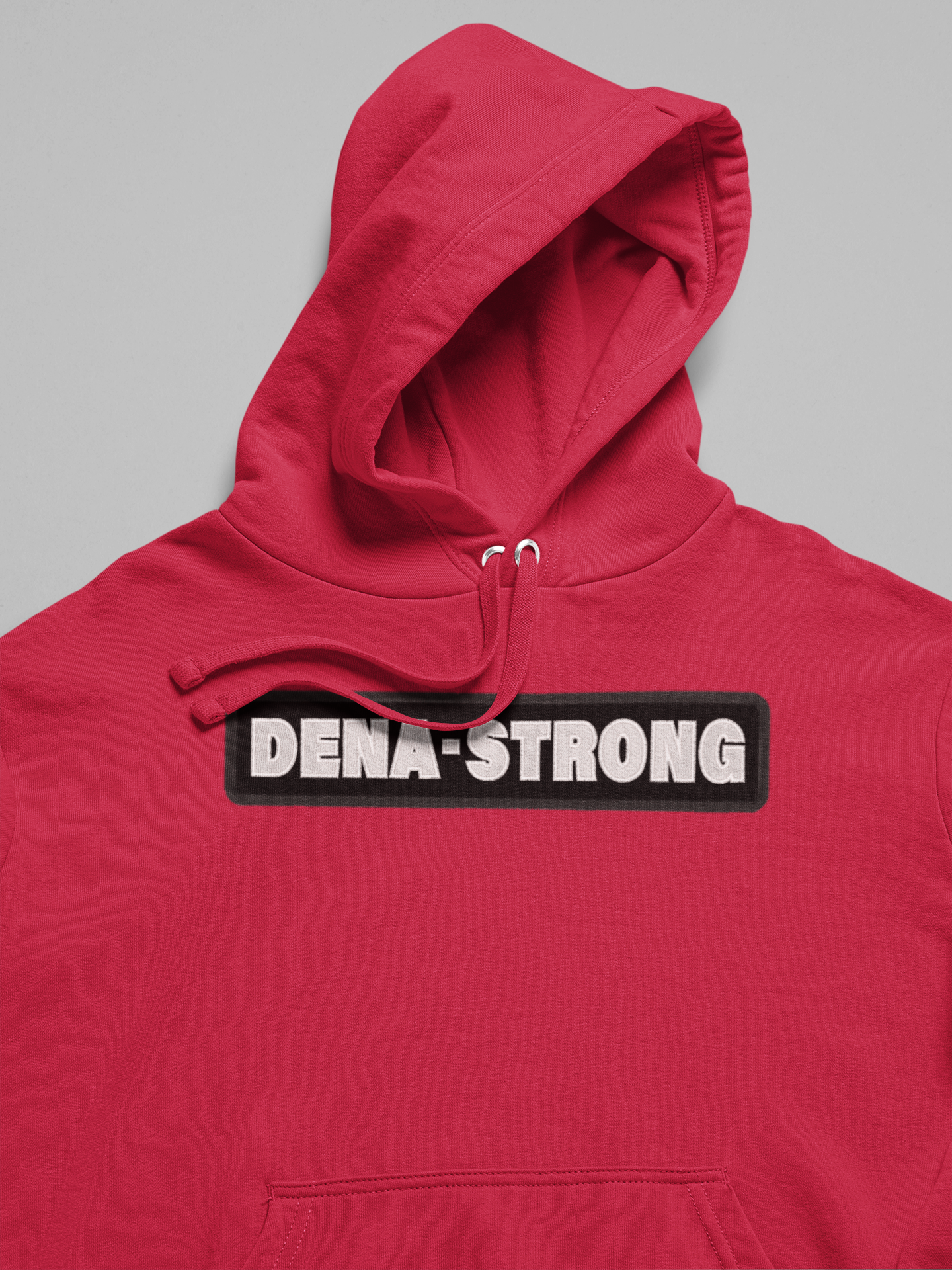 Dena-Strong Red Custom Embroidery Hoodie