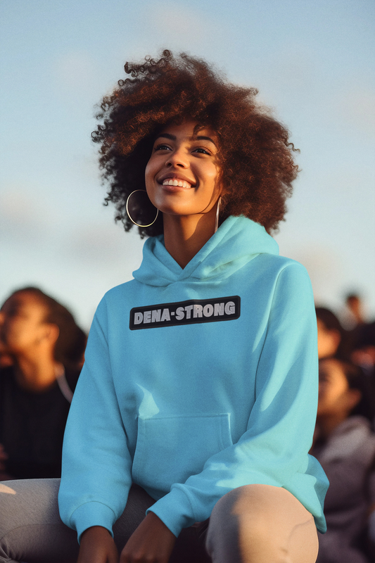 Dena-Strong Custom Embroidery, Light Blue Hoodie