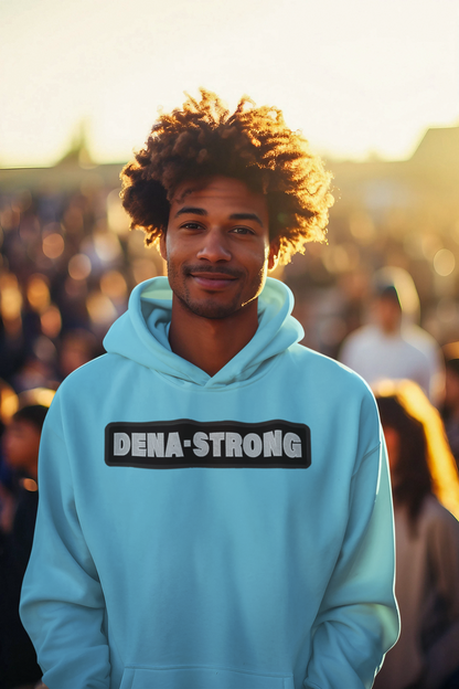 Dena-Strong Custom Embroidery, Light Blue Hoodie