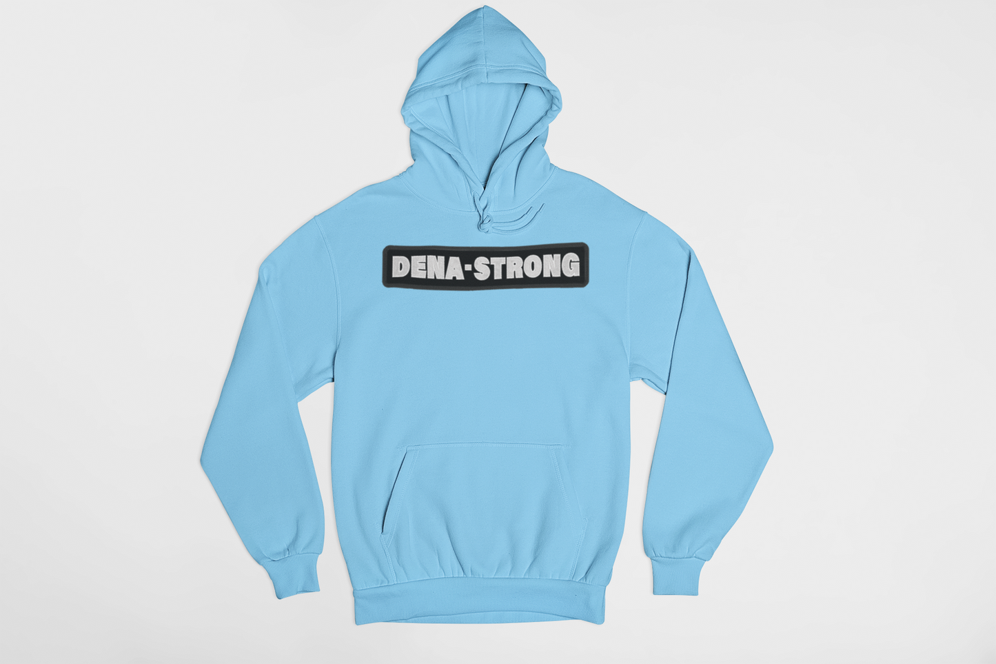 Dena-Strong Custom Embroidery, Light Blue Hoodie