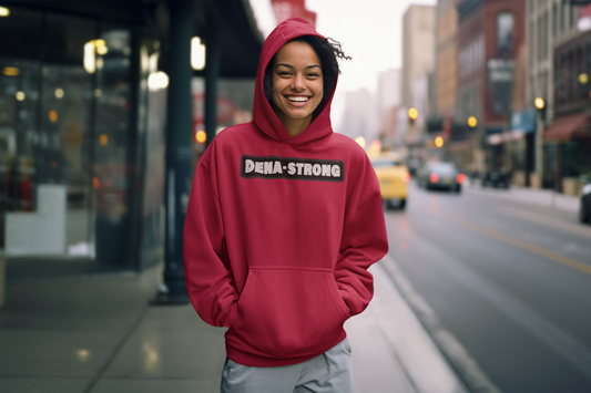 Dena-Strong Red Custom Embroidery Hoodie