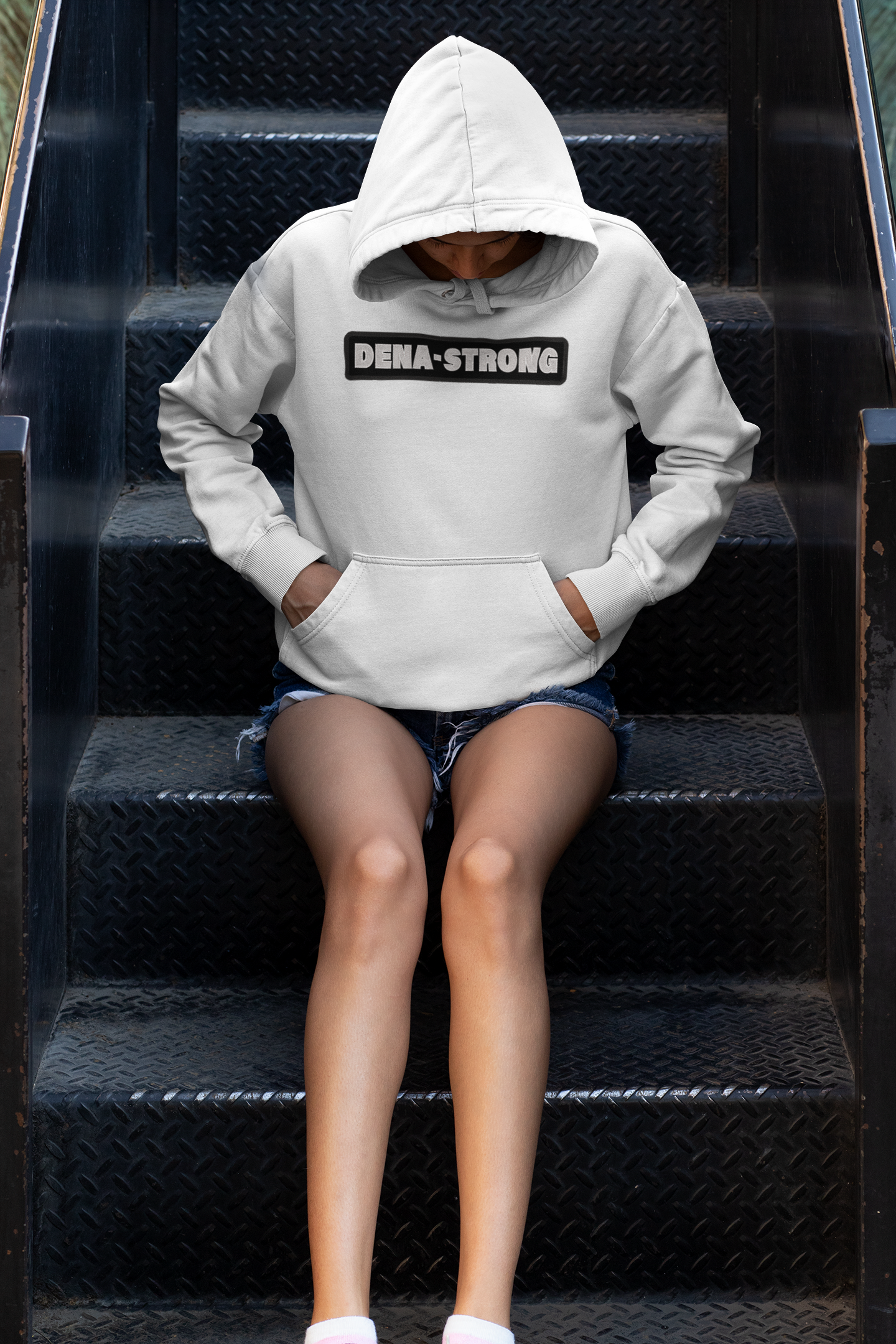 Dena-Strong White Hoodie